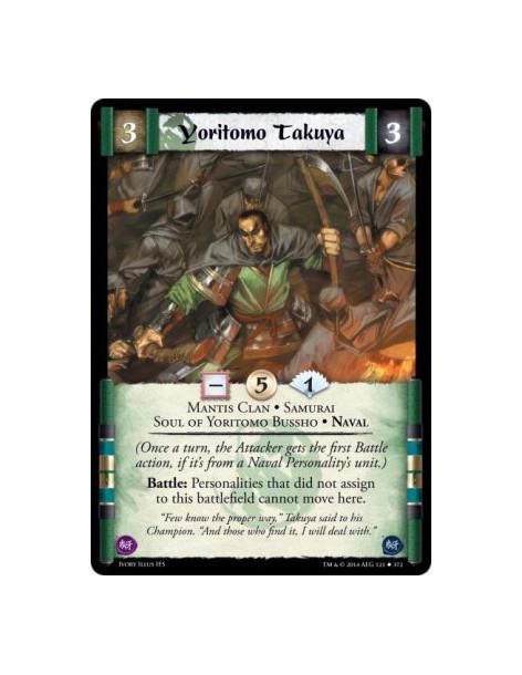 Yoritomo Takuya FOIL  - Mantis Clan • Samurai • Soul of Yoritomo Bussho • Naval(Once a turn, the Attacker gets the first Battle 