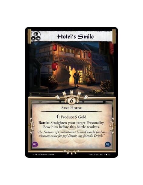 Hotei's Smile  - Sake House        w: Produce 5 Gold. Battle: Straighten your target Personality. Bow him before this battle res