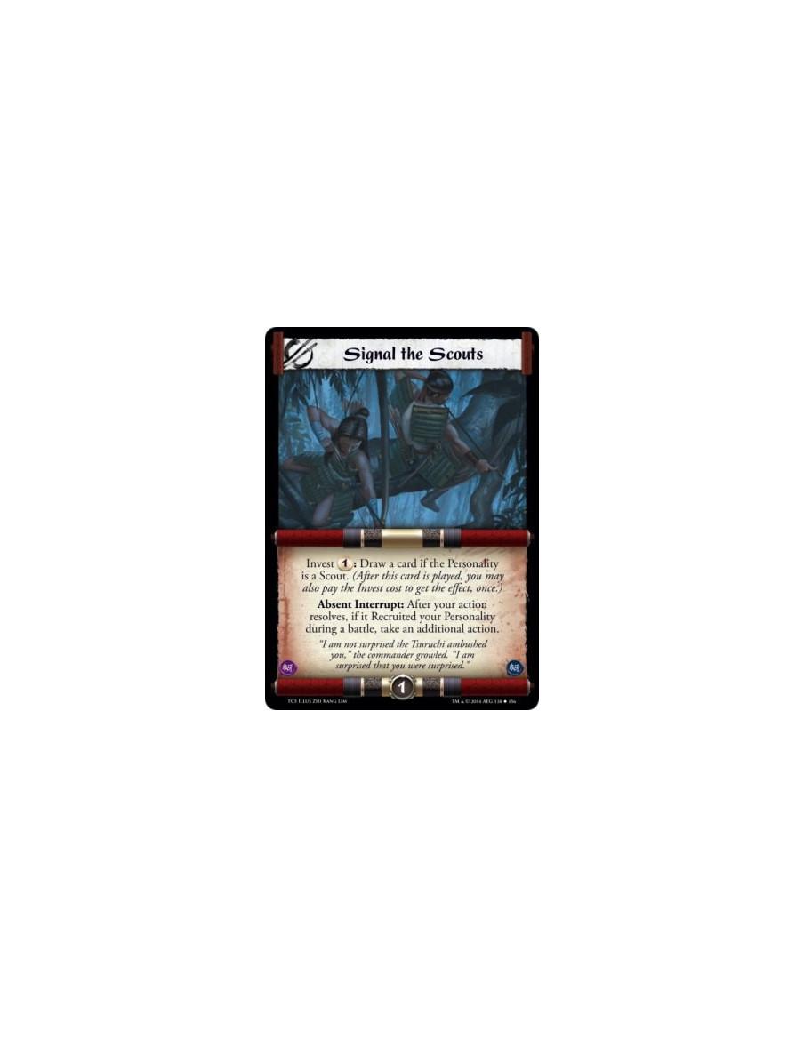 Signal the Scouts  - Invest 1: Draw a card if the Personality is a Scout. (After this card is played, you may also pay the Inves