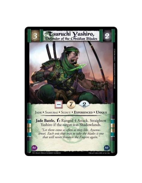 Tsuruchi Yashiro Exp, Defender of the Obsidian Blades FOIL  - Jade • Samurai • Scout • Experienced • Unique          Jade Battle
