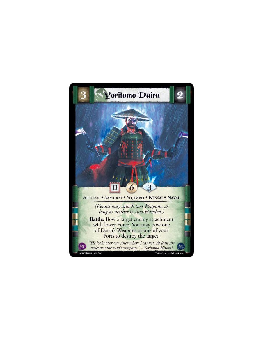 Yoritomo Dairu  - Artisan • Kensai • Naval • Samurai • Yojimbo(Kensai may attach two Weapons, as long as neither is Two-Handed.)