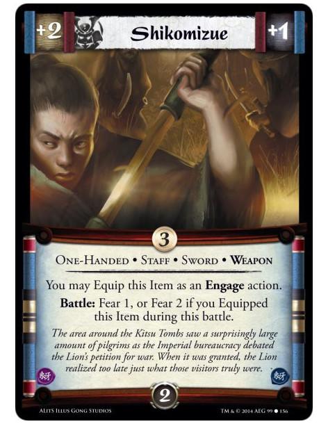 Shikomizue  - One-Handed • Staff • Sword • WeaponYou may Equip this Item as an Engage action.Battle: Fear 1, or Fear 2 if you Eq