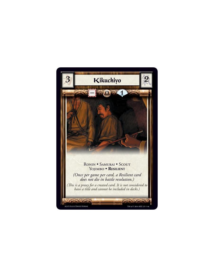 Kikuchiyo  - Resilient • Ronin • Samurai • Scout • Yojimbo(Once per game per card, a Resilient card does not die in battle resol
