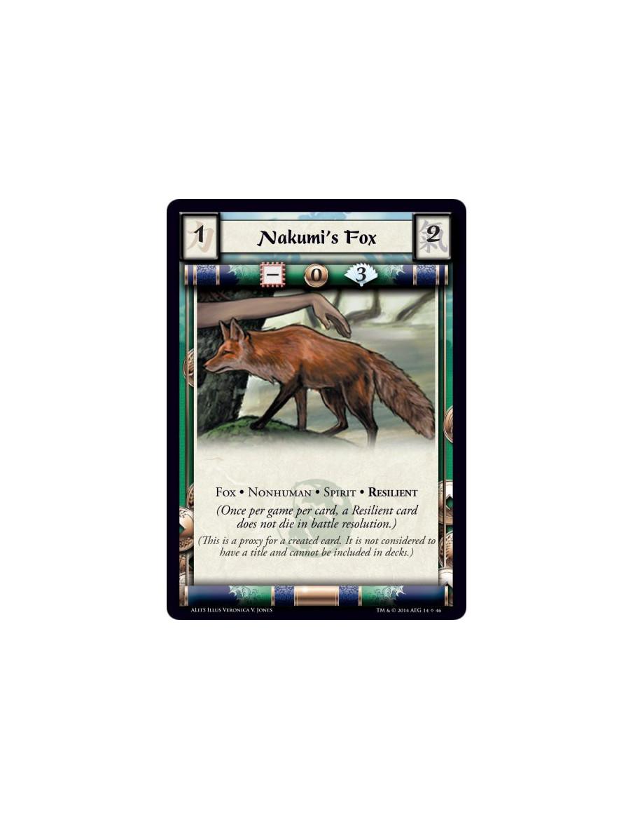 Nakumi's Fox  - Fox • Nonhuman • Resilient • Spirit(Once per game per card, a Resilient card does not die in battle resolution.)