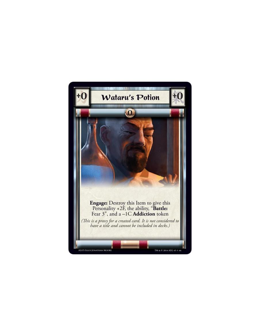 Wataru's Potion  - WeaponEngage: Destroy this Item to give this Personality +2F, the ability, "Battle: Fear 3", and a -1C Addict