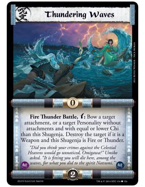 Thundering Waves  - Fire • ThunderFire Thunder Battle, w: Bow a target attachment, or a target Personality without attachments a