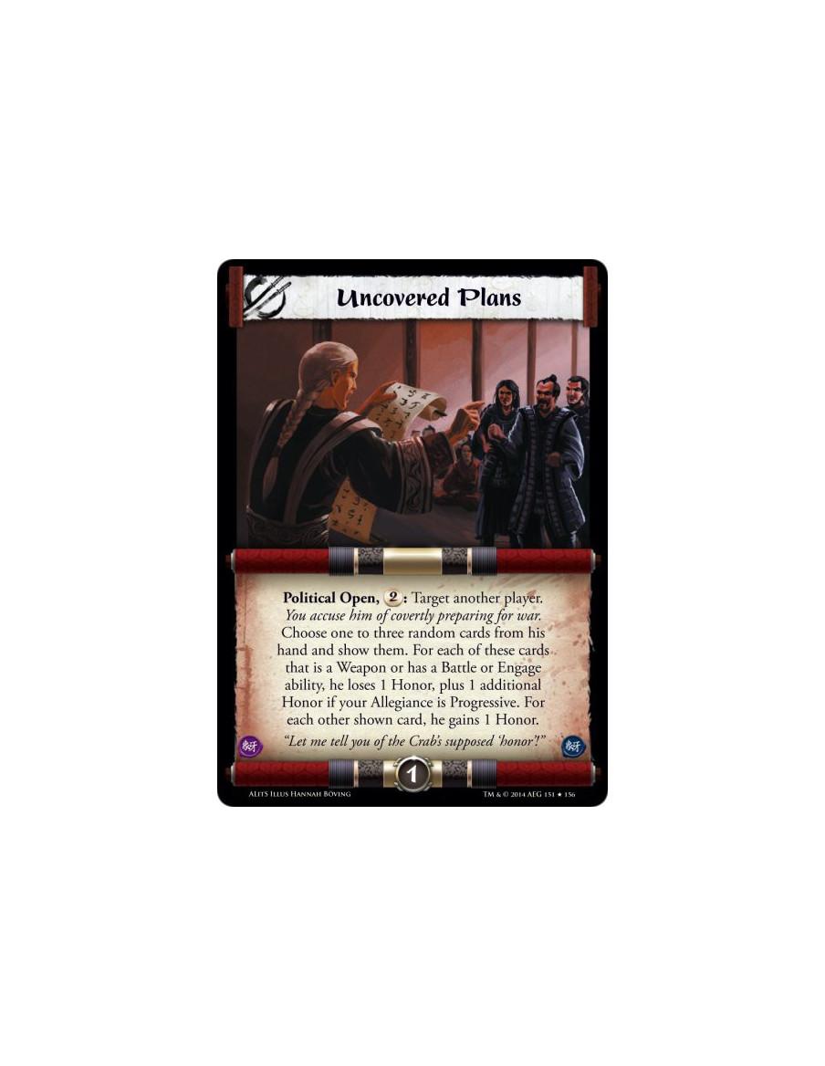 Uncovered Plans  - Political Open, 2: Target another player. You accuse him of covertly preparing for war. Choose one to three r