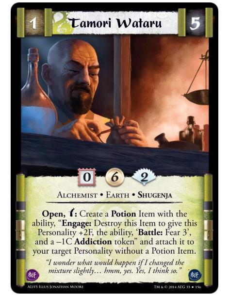 Tamori Wataru FOIL  - Alchemist • Earth • ShugenjaOpen, w: Create a Potion Item with the ability, "Engage: Destroy this Item to 