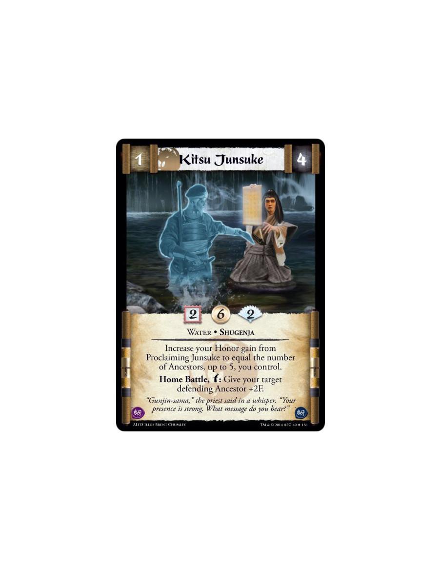 Kitsu Junsuke FOIL  - Shugenja • WaterIncrease your Honor gain from Proclaiming Junsuke to equal the number of Ancestors, up to 