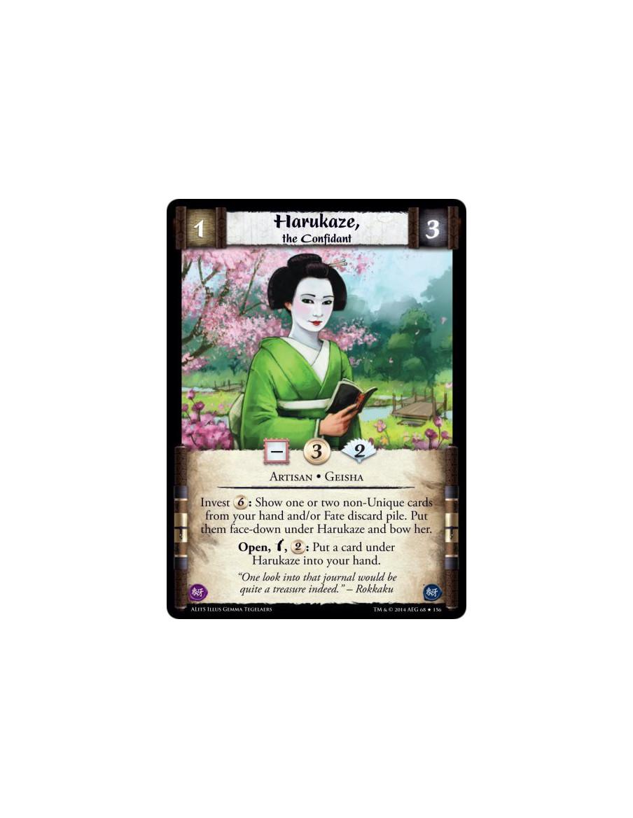 Harukaze, the Confidant FOIL  - Artisan • GeishaInvest 6: Show one or two non-Unique cards from your hand and/or Fate discard pi