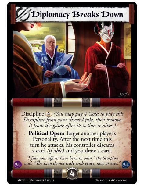 Diplomacy Breaks Down FOIL  - PoliticalDiscipline 4 (You may 4 to play this Discipline from your discard pile, then remove it fr