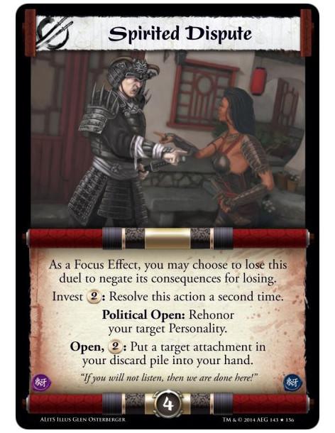 Spirited Dispute FOIL  - As a Focus Effect, you may choose to lose this duel to negate its consequences for losing.Invest 2: Res