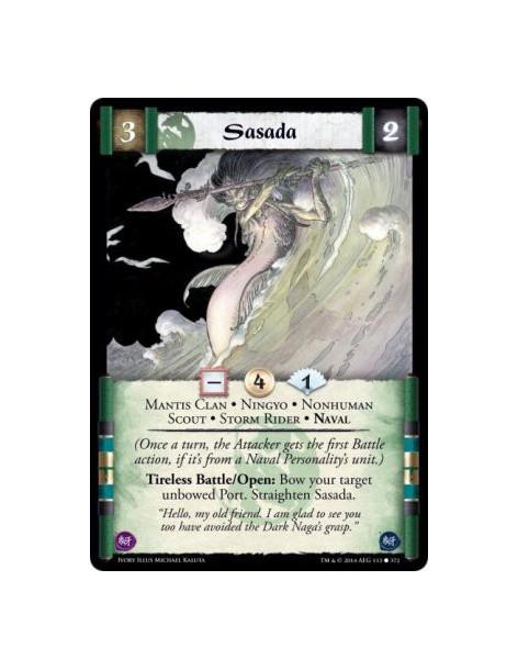 Sasada  - Mantis Clan • Nonhuman • Ningyo • Naval • Scout • Storm Rider(Once a turn, the Attacker gets the first Battle action, 
