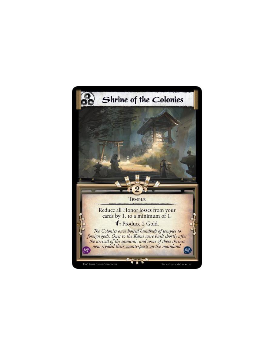 Shrine of the Colonies  - TempleReduce all Honor losses from your cards by 1, to a minimum of 1.Bow: Produce&nbsp;2 Gold.