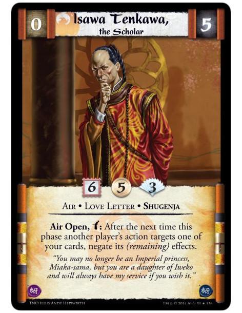 Isawa Tenkawa, the Scholar  - Air • Love Letter • ShugenjaAir Open, Bow: After the next time this phase another player's action 
