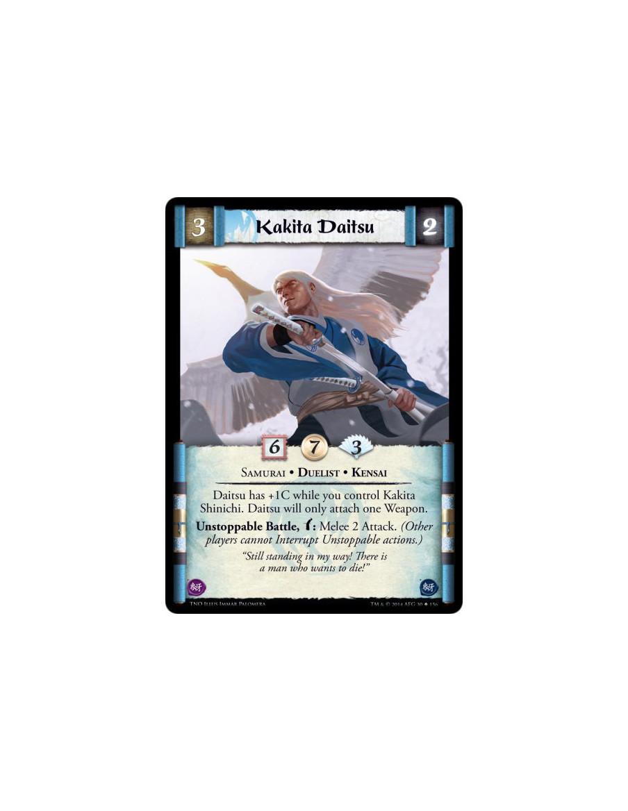 Kakita Daitsu  - Samurai • Duelist • KensaiDaitsu has +1C while you control Kakita Shinichi. Daitsu will only attach one Weapon.