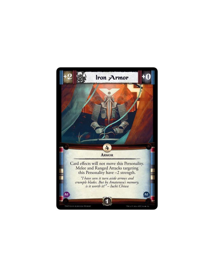 Iron Armor  - ArmorCard effects will not move this Personality. Melee and Ranged Attacks targeting this Personality have -2 stre