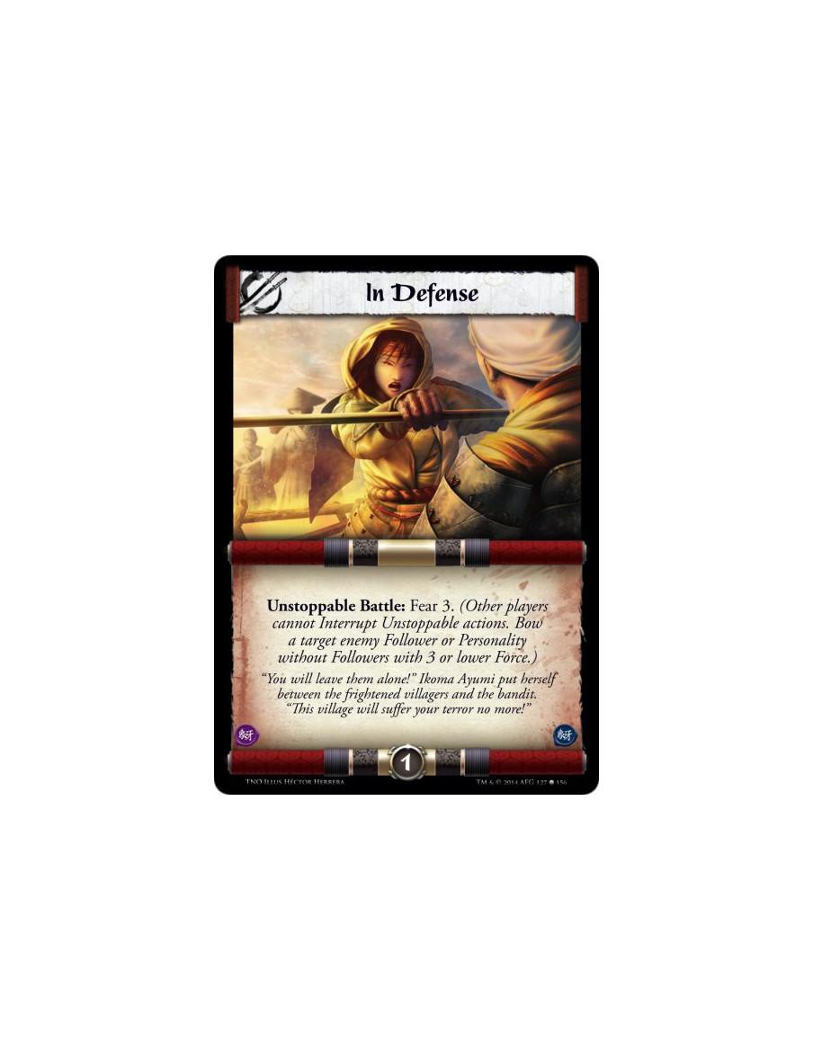 In Defense  - Unstoppable Battle: Fear 3. (Other players cannot Interrupt Unstoppable actions. Bow a target enemy Follower or Pe
