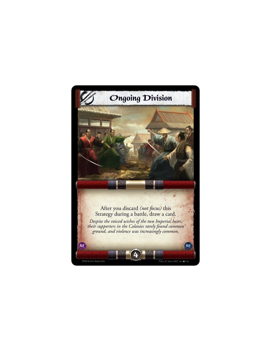 Ongoing Division  - After you discard (not focus) this Strategy during a battle, draw a card.