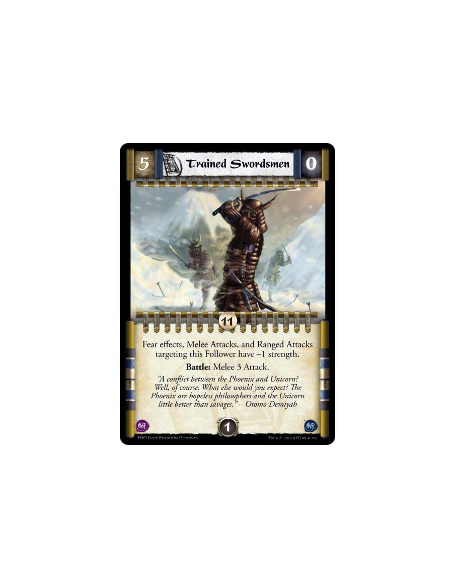 Trained Swordsmen FOIL  - Fear effects, Melee Attacks, and Ranged Attacks targeting this Follower have -1 strength. Battle: Mele