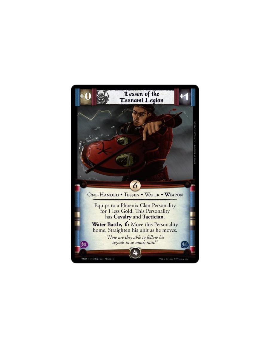 Tessen of the Tsunami Legion FOIL  - One-Handed • Tessen • Water • WeaponEquips to a Phoenix Clan Personality for 1 less Gold. T