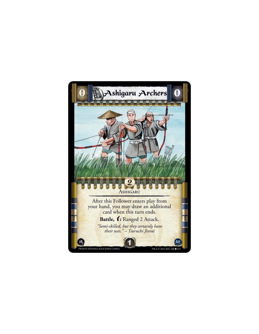 Ashigaru Archers  - AshigaruAfter this Follower enters play from your hand, you may draw an additional card when this turn ends.