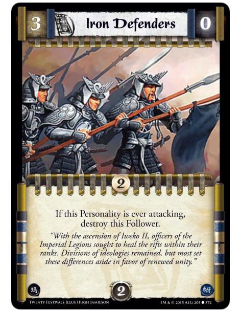 Iron Defenders  -     If this Personality is ever attacking, destroy this Follower.