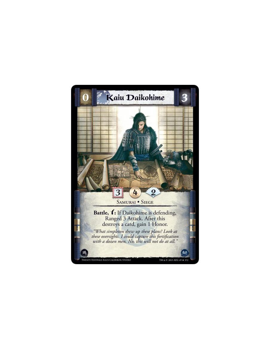 Kaiu Daikohime FOIL  - Samurai • Siege  Battle, w: If Daikohime is defending, Ranged 3 Attack. After this destroys a card, gain 
