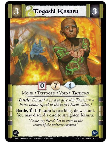 Togashi Kasuru  - Monk • Tattooed • Tactician • Void    (Battle: Discard a card to give this Tactician a Force bonus equal to th