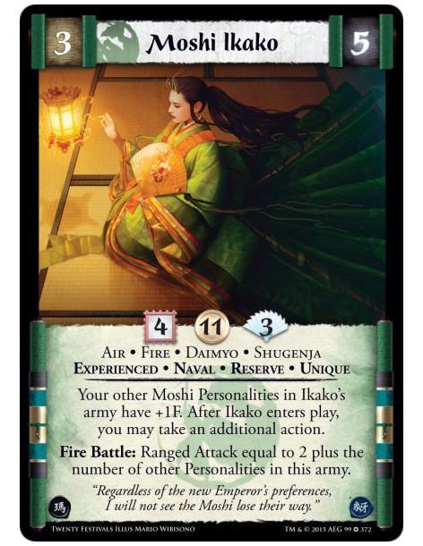 Moshi Ikako Exp  - Air • Daimyo • Experienced • Fire • Naval • Reserve • Shugenja • Unique    Your other Moshi Personalities in 