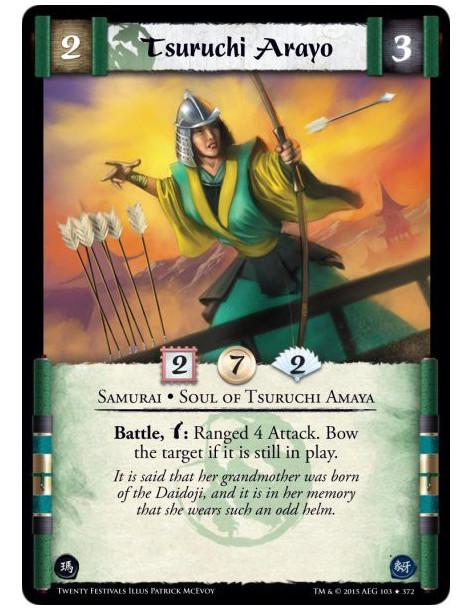 Tsuruchi Arayo FOIL  - Samurai • Soul of Tsuruchi Amaya    Battle, w: Ranged 4 Attack. Bow the target if it is still in play.