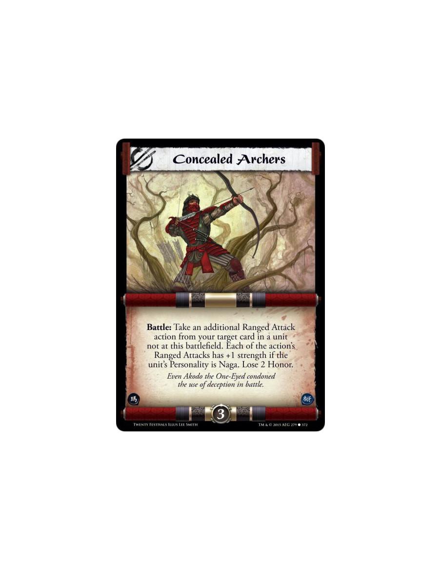 Concealed Archers  - Battle: Take an additional Ranged Attack action from your target card in a unit not at this battlefield. Ea