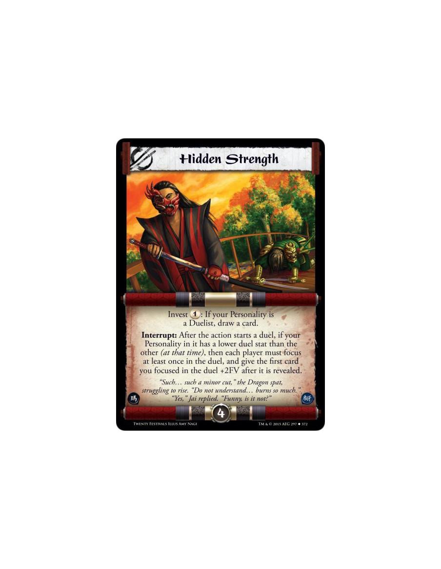 Hidden Strength  -     Invest : If your Personality is a Duelist, draw a card.Interrupt: After the action starts a duel, if your