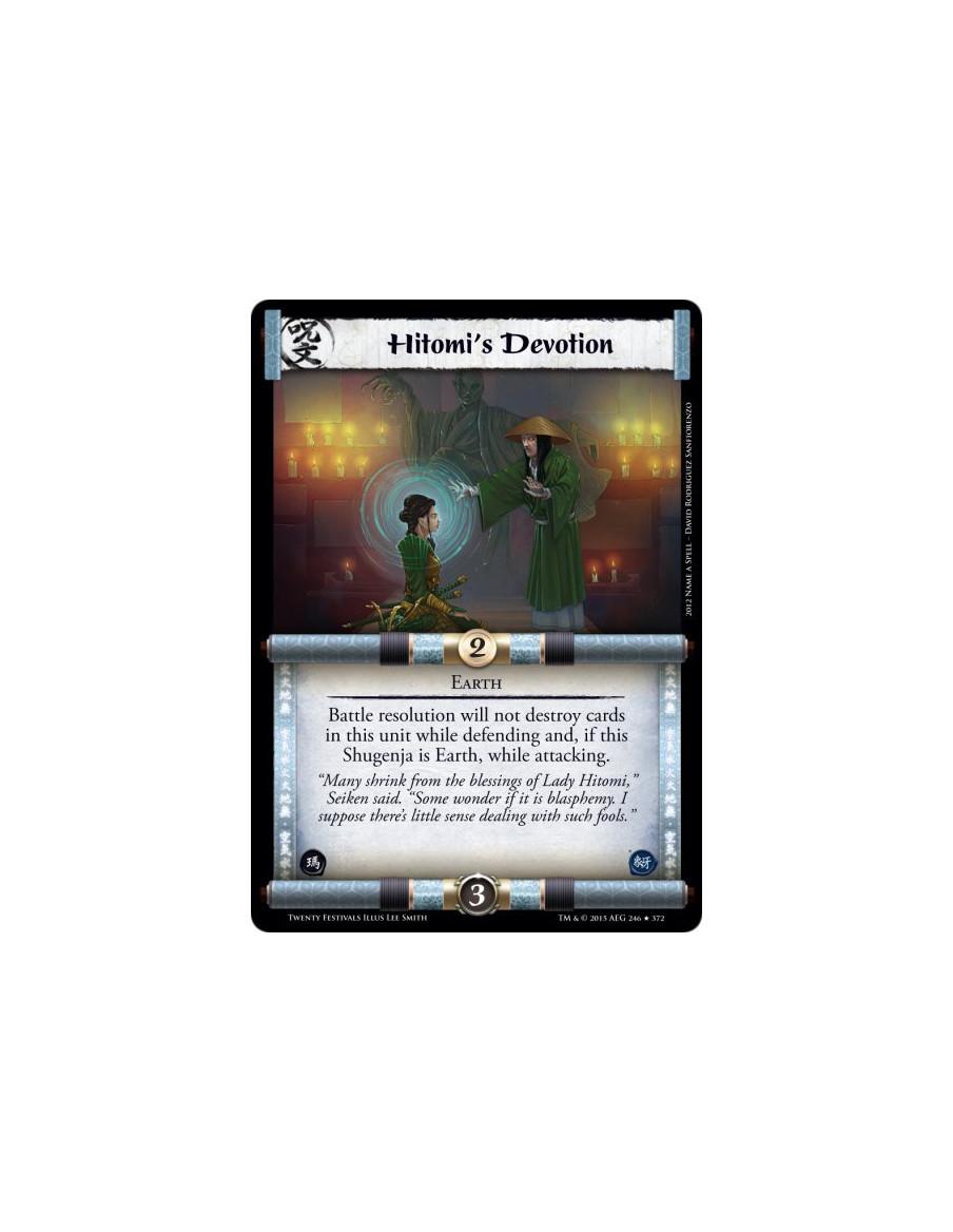 Hitomi's Devotion FOIL  - Earth                    Battle resolution will not destroy cards in this unit while defending and, if
