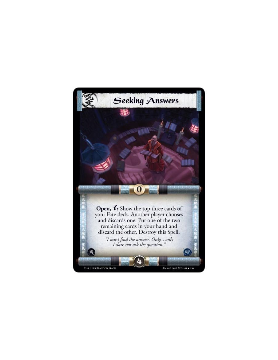 Seeking Answers  -             Open, w: Show the top three cards of your Fate deck. Another player chooses and discards one. Put