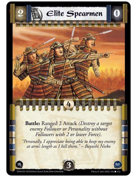 Elite Spearmen FOIL  - Battle: Ranged 2 Attack (Destroy a target enemy Follower or Personality without Followers with 2 or lower