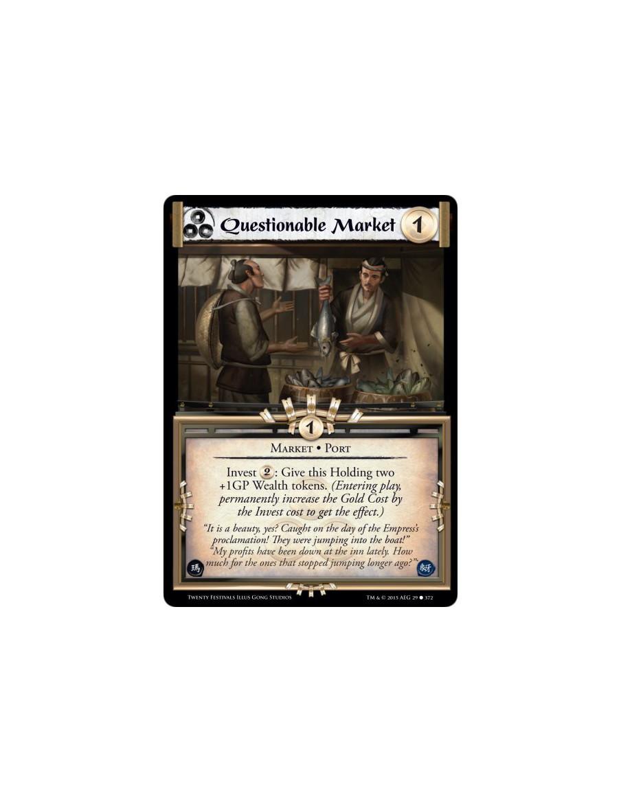 Questionable Market FOIL  - Market • Port Invest 2: Give this Holding two +1GP Wealth tokens. (Entering play, permanently increa