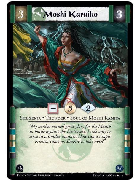 Moshi Karuiko FOIL  - Shugenja • Soul of Moshi Kamiya • Thunder  (Shugenja may attach and cast Spells.)