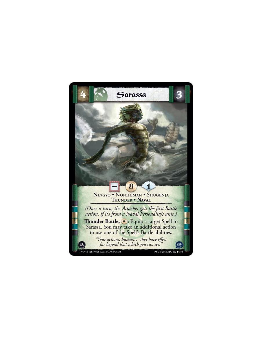 Sarassa FOIL  - Nonhuman • Thunder • Naval • Shugenja • Ningyo   (Once a turn, the Attacker gets the first Battle action, if it'