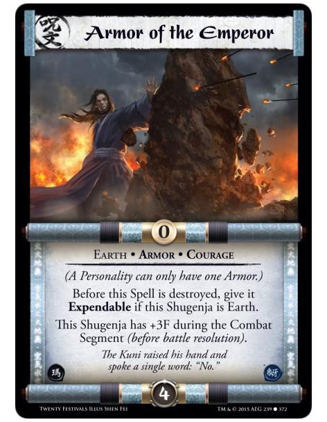 Armor of the Emperor FOIL  - Armor • Courage • Earth          (A Personality can only have one Armor.)Before this Spell is destr