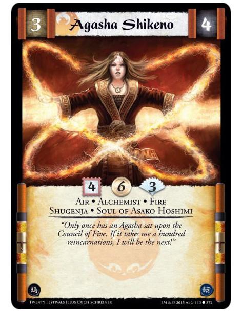 Agasha Shikeno FOIL  - Air • Alchemist • Fire • Shugenja • Soul of Asako Hoshimi(Shugenja may attach and cast Spells.)