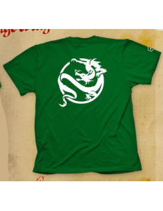 T-Shirt Dragon Clan Mon. Legend of the Five Rings  - Camiseta 100% algodón del Clan Dragón, con mon por delante Glow in the Dark