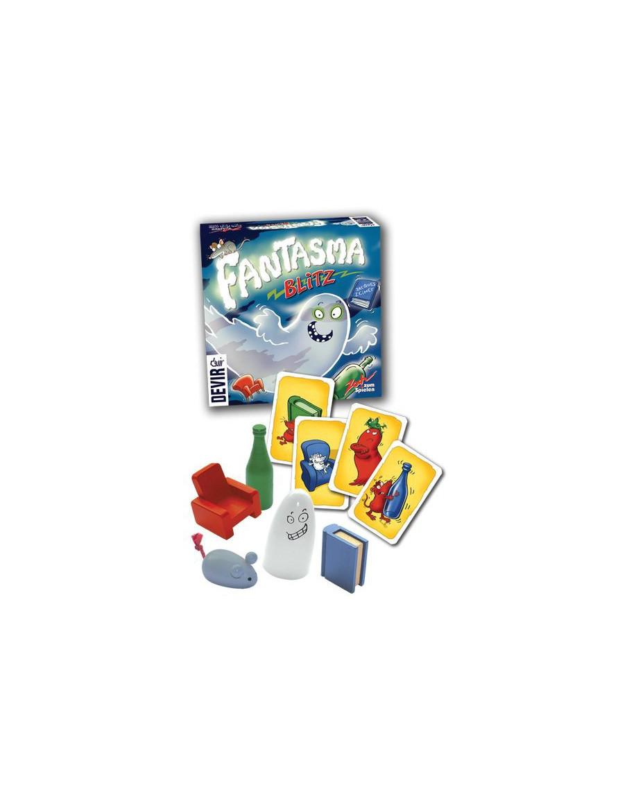 Fantasma Blitz  - Juego de reflejos para 2-8 jugadores de fulminantes reacciones. Uno de los jugadores gira la carta superior de