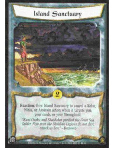 Island Sanctuary  - Reaction: Bow Island Sanctuary to cancel a Kolat, Ninja, or Assassin action when it targets you, your cards,