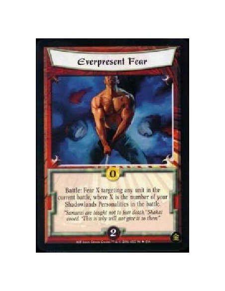 Everpresent Fear  - Battle: Fear X targeting any unit in the current battle, where X is the number of your Shadowlands Personali