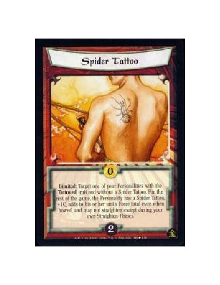 Spider Tattoo  - Limited: Target one of your Personalities with the Tattooed trait and without a Spider Tattoo. For the rest of 