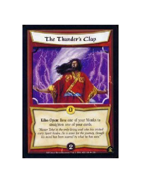 The Thunder's Clap  - Kiho Open: Bow one of your Monks to straighten one of your cards.