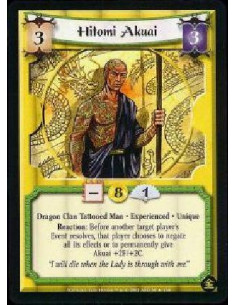 Hitomi Akuai Exp  - Dragon Clan Tattooed Man * Experienced * Unique Reaction: Before another target player's Event resolves, tha