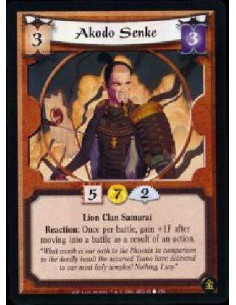 Akodo Senke  - Lion Clan Samurai Reaction: Once per battle, gain +1F after moving into a battle as a result of an action.