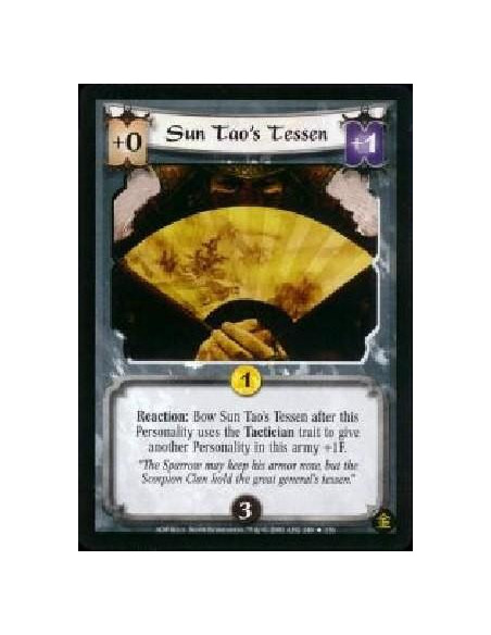 Sun-Tao's Tessen FOIL  - Reaction: Bow Sun Tao's Tessen after this Personality uses the Tactician trait to give another Personal